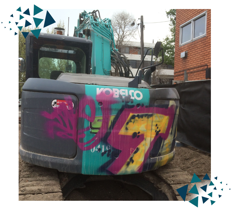 Graffiti Removal from construction vehicles